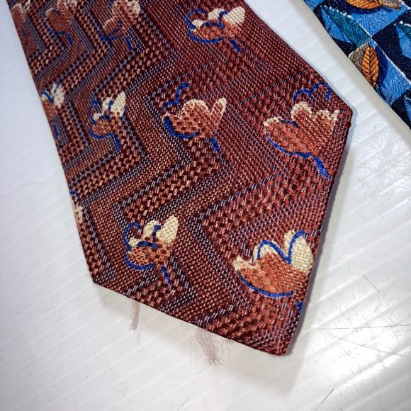 Ermenegildo ZEGNA Silk  Made In Italy Ties Lot of 3 Burgundy Blue Rust  58". 3.7 - Picture 2 of 7